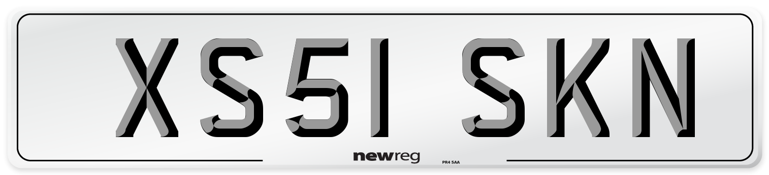 XS51 SKN Number Plate from New Reg